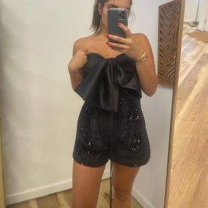 Zara black sequenced romper